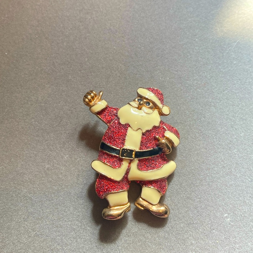 Vintage Christmas Santa Brooch.